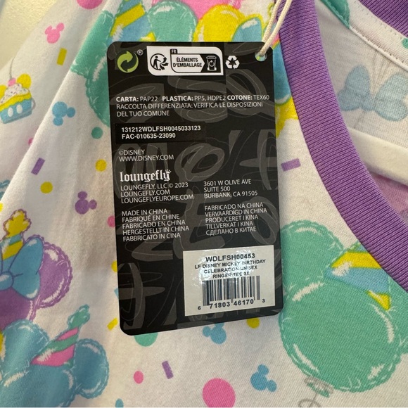 Loungefly Disney Mickey Birthday Celebration Unisex Ringer Tee - Picture 5 of 8